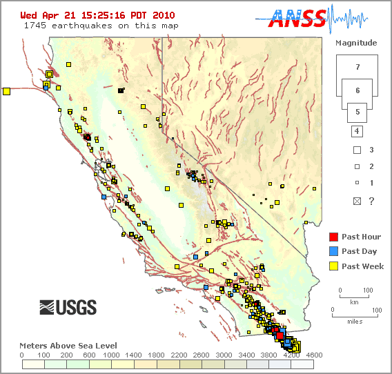 California Earthquake Map